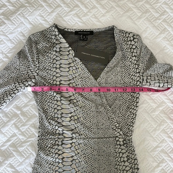 French Connection Long Sleeve Snake Jacquard Dress. - Picture 10 of 11